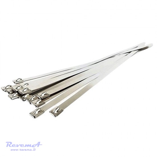 Metalinis nerūdijančio plieno tvirtinimo dirželis 7,9 x 520 mm (25 vnt.)