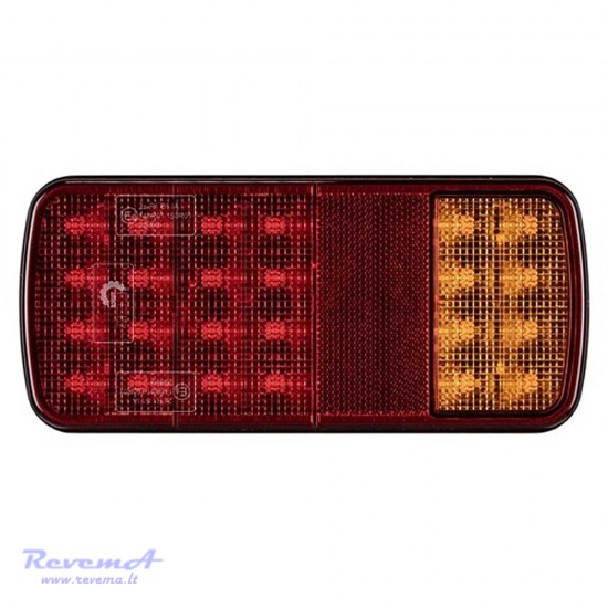 Galinis LED žibintas 3 funkcijų L2505 12/24V 24 LED prisukamas su varžtais 220 x 100 x 30 mm
