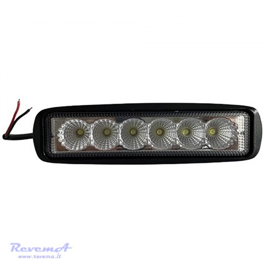 12/24V LED Darbo žibintas 18W 6 LED platus EMC