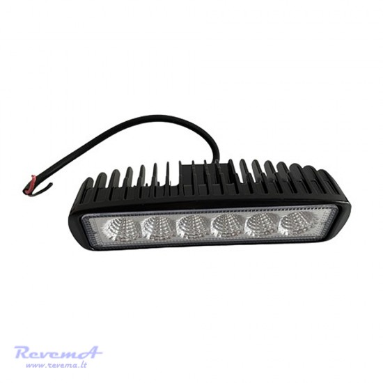 12/24V LED Darbo žibintas 18W 6 LED platus EMC