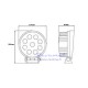 12/24V Darbinis LED žibintas 27W siauras (apvalus) EMC