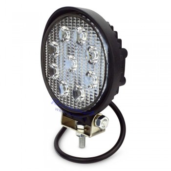 12/24V Darbinis LED žibintas 27W siauras (apvalus) EMC