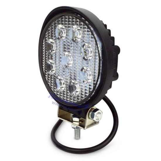 12/24V Darbinis LED žibintas 27W siauras (apvalus) EMC