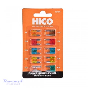 Saugiklių MINI rinkinys 5 - 30A (10 vnt.)