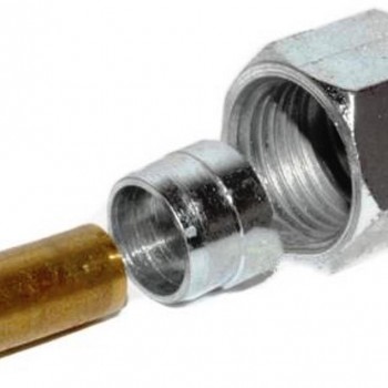 Stabdžių vamzdelio antgalis, veržlė + žiedas + įvorė 10 mm vamzdeliui, M16 x 1,5