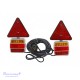 Priekabos galiniai LED žibintai su trikampiais atšvaitais plastikiniu kištuku 12V / 7 kont. 7,5 m su magnetu (komplektas 2 vnt.)