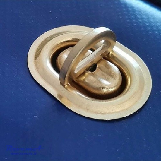 Tento žiedas (akutė), ovalus 22.5 x 13.5 mm žalvarinis + kilpa tentui sukama (dviem kryptim) žalvarinė