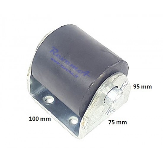 Atrama guminė (slopintuvas) ROLL-STOP su metaliniu kronšteinu 100 x 75 x 95 mm