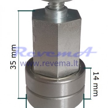 RR11 Slankiojančio Stogo ritinėlis (ratukas), dvigubas Ø24 x 14 - 35 mm
