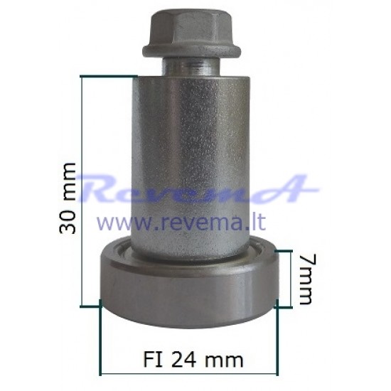 RR3 Slankiojančio stogo ritinėlis (ratukas) Ø24 x 7 – 30 mm