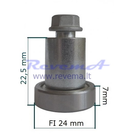 RR4 Slankiojančio stogo ritinėlis (ratukas) Ø24 x 7 - 22,5 mm