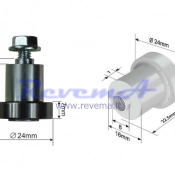 RR4 Slankiojančio stogo ritinėlis (ratukas) Ø24 x 7 - 22,5 mm