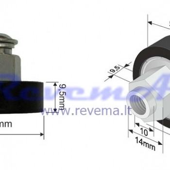 RR6 Slankiojančio stogo ritinėlis (ratukas) Ø30 x 9,5 – 18 mm