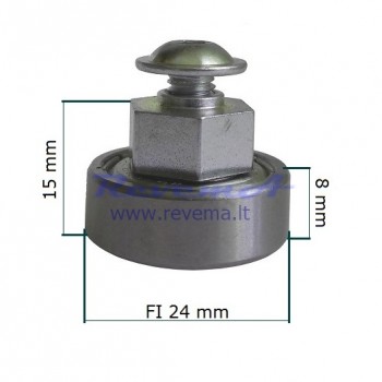 RR8 Slankiojančio stogo ritinėlis (ratukas) Ø24 x 8 - 15mm