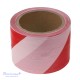 Įspėjamoji juosta raudona / balta 75mm x 100m