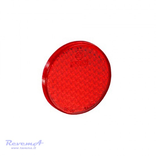 Atšvaitas apvalus klijuojamas su lipnia juostele raudonas 60 mm