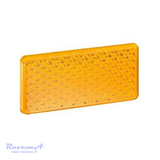 Atšvaitas stačiakampis klijuojamas su lipnia juostele geltonas 96 x 46 mm