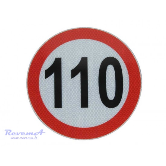 Lipdukas - atšvaitas Greičio riba 110 km/h 200 x 200 mm