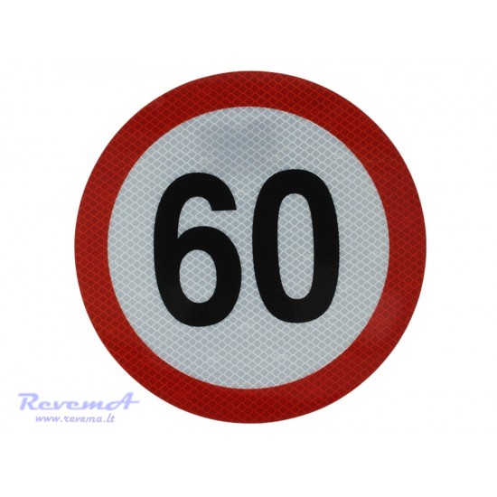 Lipdukas - atšvaitas Greičio riba 60 km/h 200 x 200 mm