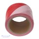 Įspėjamoji juosta raudona / balta 75mm x 100m