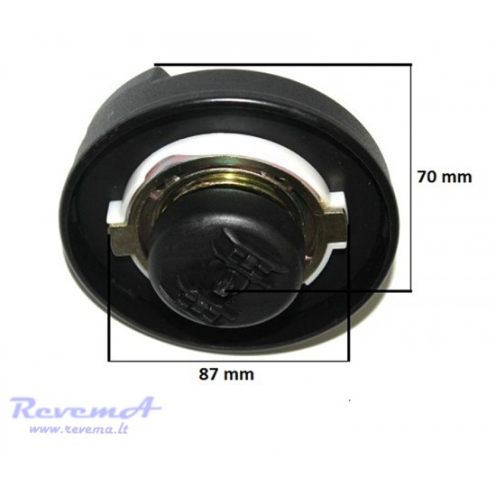 Universalus kuro bako kamštis su užraktu 80 mm, plastikinis