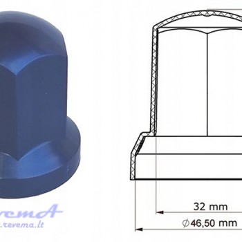 Rato varžto apsauga 32 mėlyna, plastikinė, aukštis 54 mm