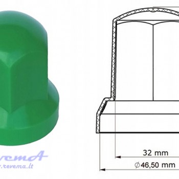 Rato varžto apsauga 32 žalia, plastikinė, aukštis 54 mm