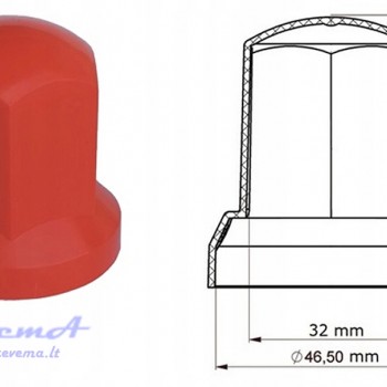 Rato varžto apsauga 32 raudona, plastikinė, aukštis 54 mm