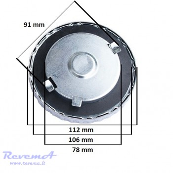 Universalus kuro bako kamštis su užraktu 80 mm, metalinis