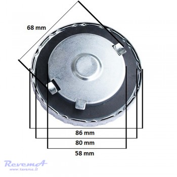 Universalus kuro bako kamštis su užraktu 60 mm, metalinis