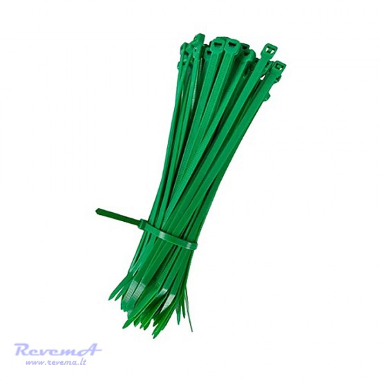 Tvirtinimo dirželiai 2,5x200 mm žali (100 vnt.)