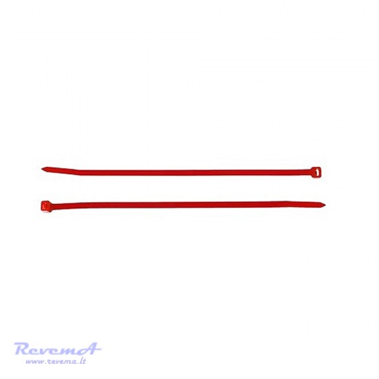 Tvirtinimo dirželiai 2,5x200 mm raudoni (100 vnt.)