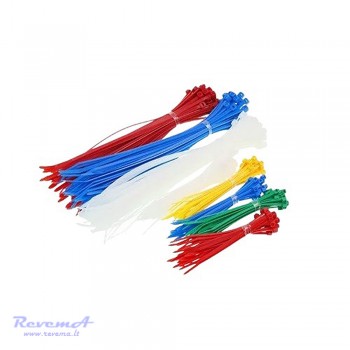 Tvirtinimo dirželiai 2,5x100 mm 3,5x200 mm spalvoti (300 vnt.)