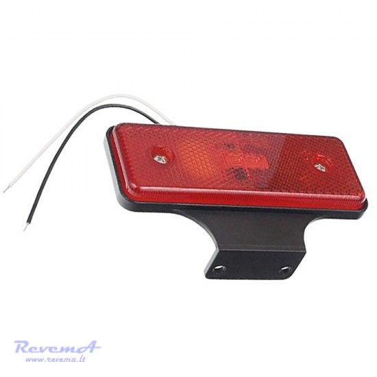 Gabaritinis Led žibintas 12/24V 2 LED su laikikliu ir laidu 150 mm raudonas 110 x 41 mm