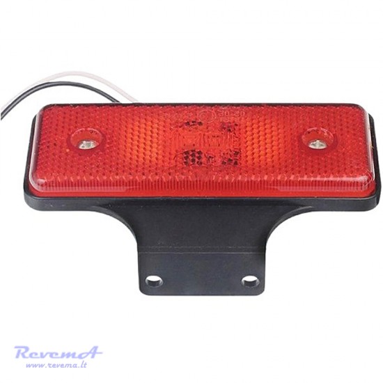 Gabaritinis Led žibintas 12/24V 2 LED su laikikliu ir laidu 150 mm raudonas 110 x 41 mm
