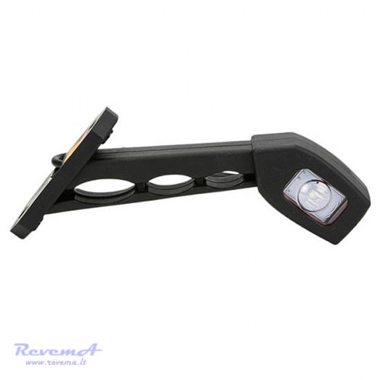 Gabaritinis Led žibintas (ragas) LD518 12/24V 3 LED ilgas lenktas kairės pusės