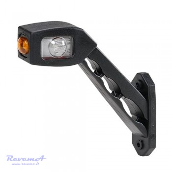 Gabaritinis Led žibintas (ragas) LD518 12/24V 3 LED ilgas lenktas dešinės pusės