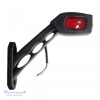 Gabaritinis Led žibintas (ragas) LD518 12/24V 3 LED ilgas lenktas dešinės pusės