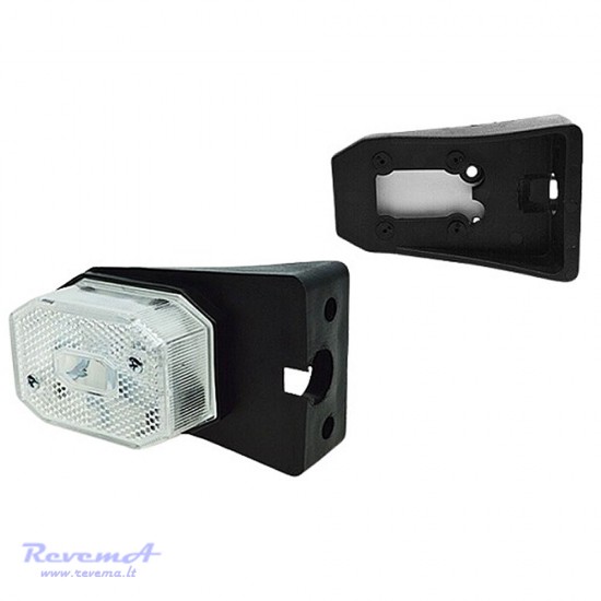 Gabaritinis žibintas FT-001BI 12/24V su laikikliu baltas 65 x 42 x 30 mm