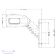 Gabaritinis Led žibintas (ragas) 135 mm 12/24V 3 LED kairės pusės