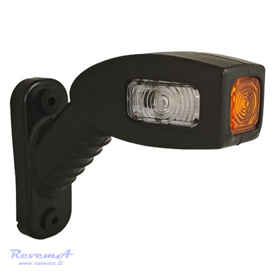 Gabaritinis Led žibintas (ragas) 135 mm 12/24V 3 LED kairės pusės