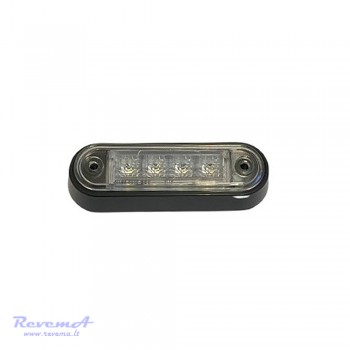 Gabaritinis Led žibintas 12/24V 4 LED prisukamas su varžtais baltas 100 x 34 x 17 mm