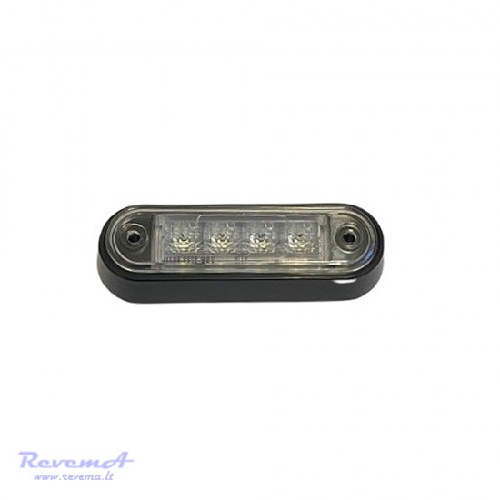 Gabaritinis Led žibintas 12/24V 4 LED prisukamas su varžtais baltas 100 x 34 x 17 mm