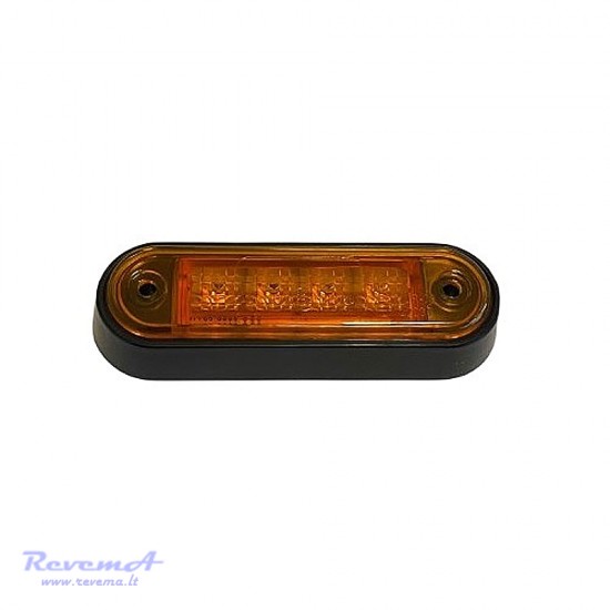 Gabaritinis Led žibintas 12/24V 4 LED prisukamas su varžtais geltonas 100 x 34 x 17 mm