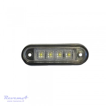 Gabaritinis Led žibintas 12/24V 4 LED prisukamas su varžtais baltas 100 x 34 x 17 mm