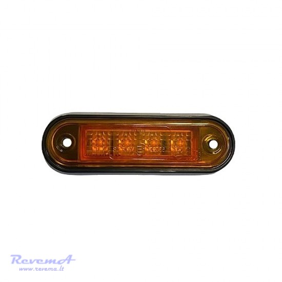 Gabaritinis Led žibintas 12/24V 4 LED prisukamas su varžtais geltonas 100 x 34 x 17 mm