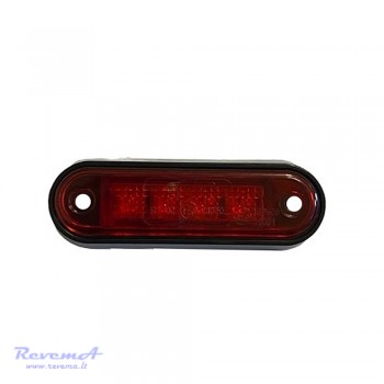 Gabaritinis Led žibintas 12/24V 4 LED prisukamas su varžtais raudonas 100 x 34 x 17 mm