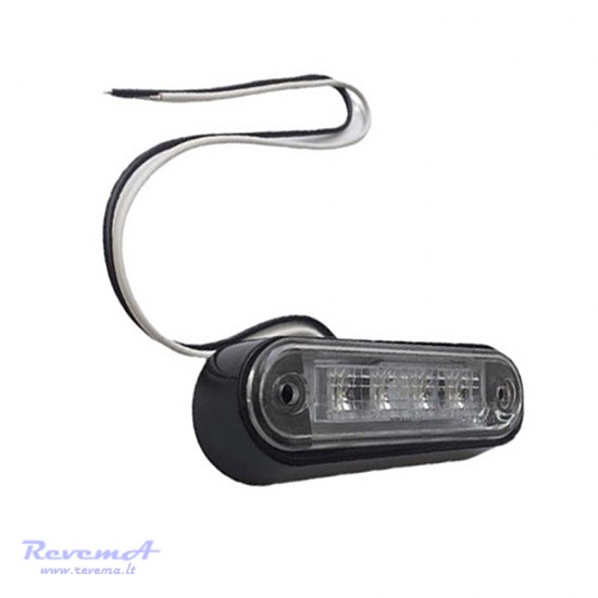 Gabaritinis Led žibintas 12/24V 4 LED prisukamas su varžtais baltas 100 x 34 x 17 mm