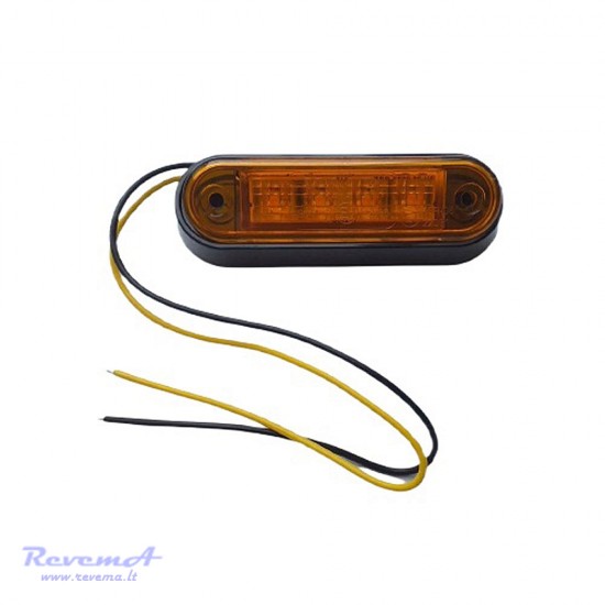 Gabaritinis Led žibintas 12/24V 4 LED prisukamas su varžtais geltonas 100 x 34 x 17 mm