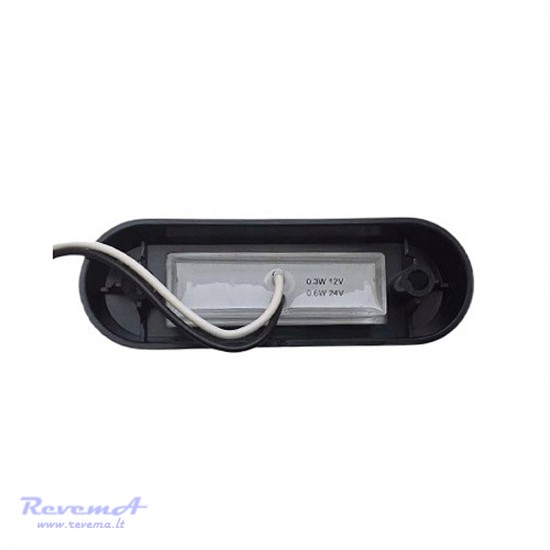 Gabaritinis Led žibintas 12/24V 4 LED prisukamas su varžtais baltas 100 x 34 x 17 mm